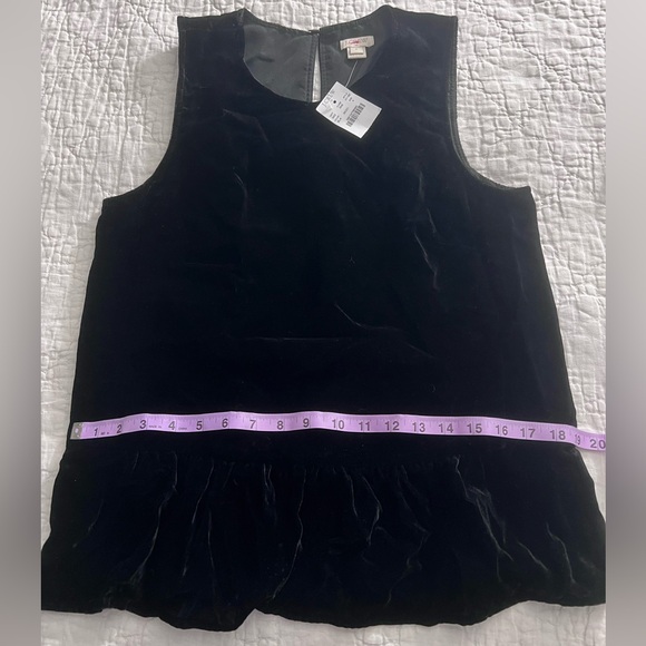 NWT J. Crew Size 0 Black Drapey Velvet Peplum Tank Top Holiday New Years - Picture 7 of 7